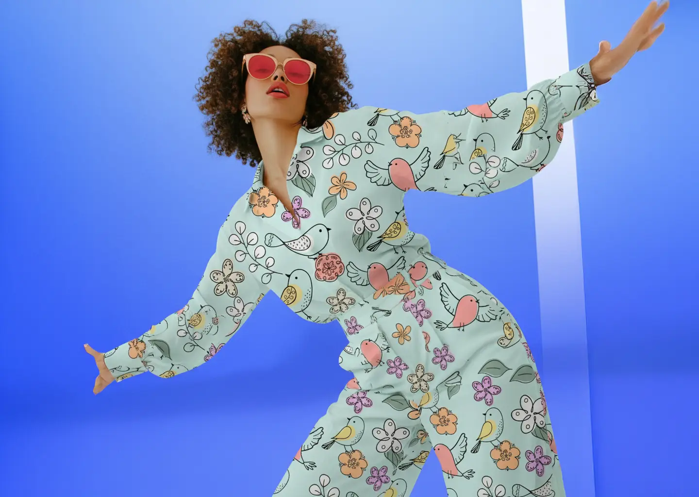 Pastel Bird Paradise Jumpsuit